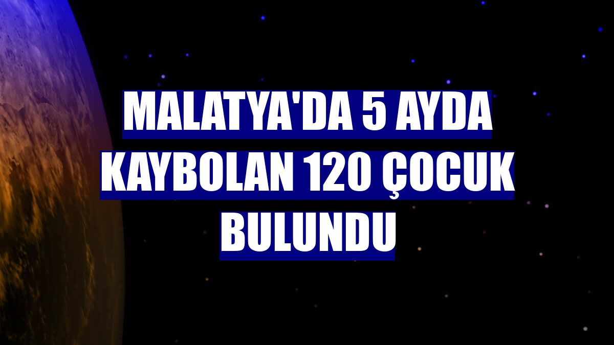Malatya'da 5 ayda kaybolan 120 çocuk bulundu
