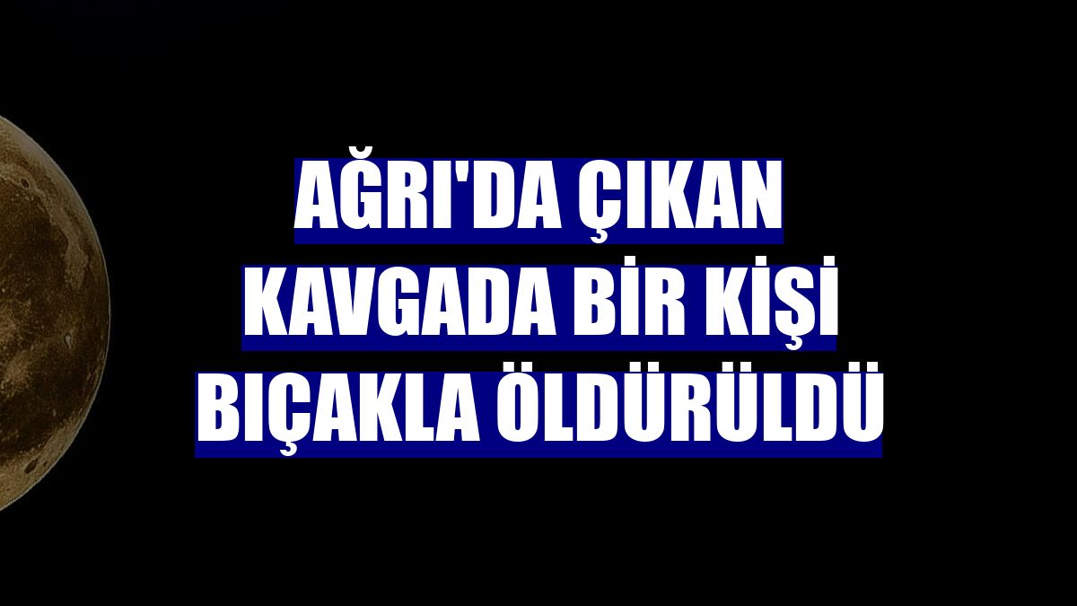 Ağrı'da çıkan kavgada bir kişi bıçakla öldürüldü