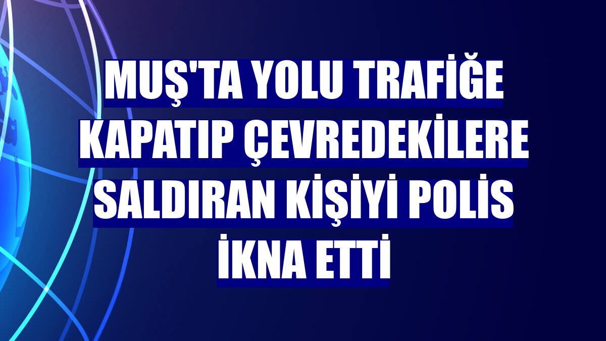 Muş'ta yolu trafiğe kapatıp çevredekilere saldıran kişiyi polis ikna etti