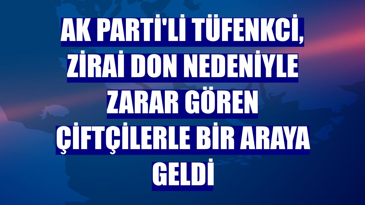 AK Parti'li Tüfenkci, zirai don nedeniyle zarar gören çiftçilerle bir araya geldi
