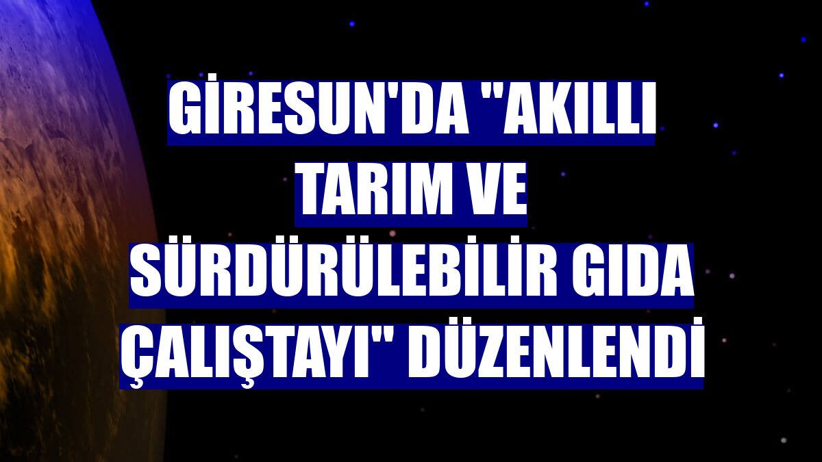 Giresun'da "Akıllı Tarım ve Sürdürülebilir Gıda Çalıştayı" düzenlendi