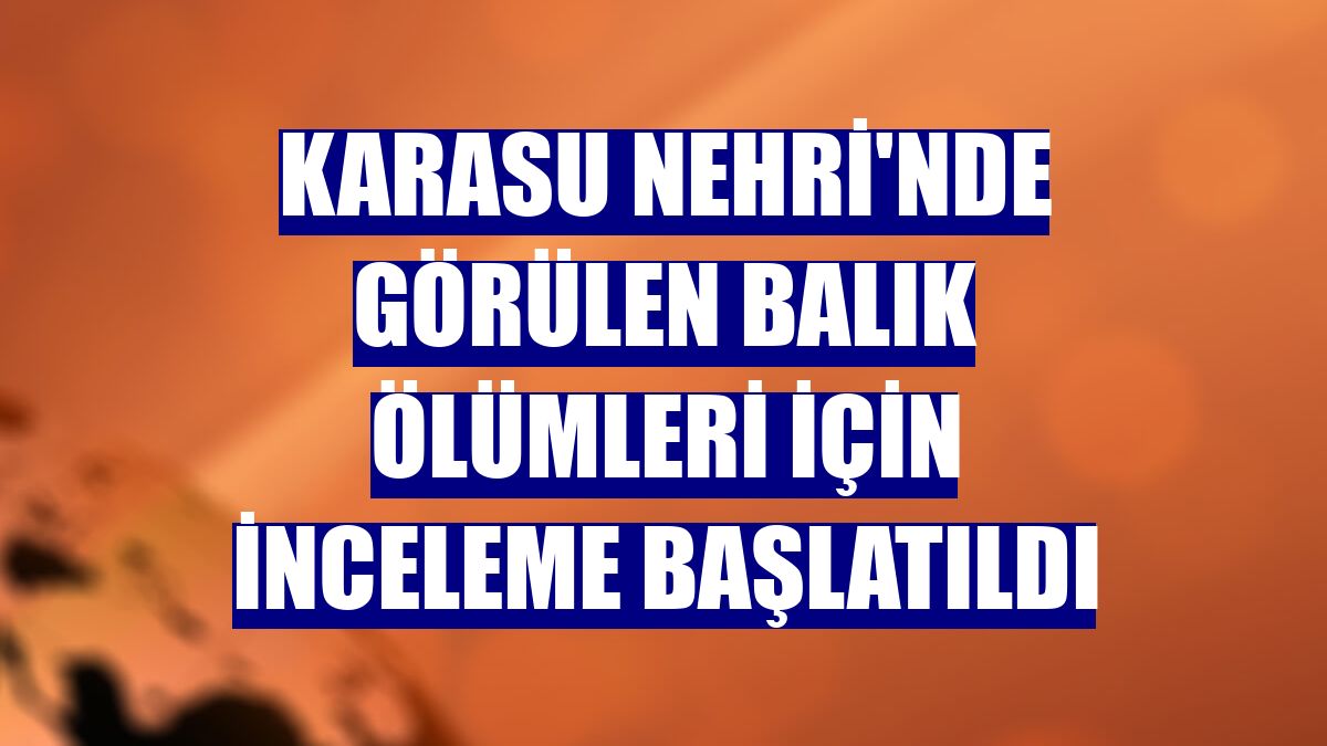 Karasu Nehri'nde görülen balık ölümleri için inceleme başlatıldı