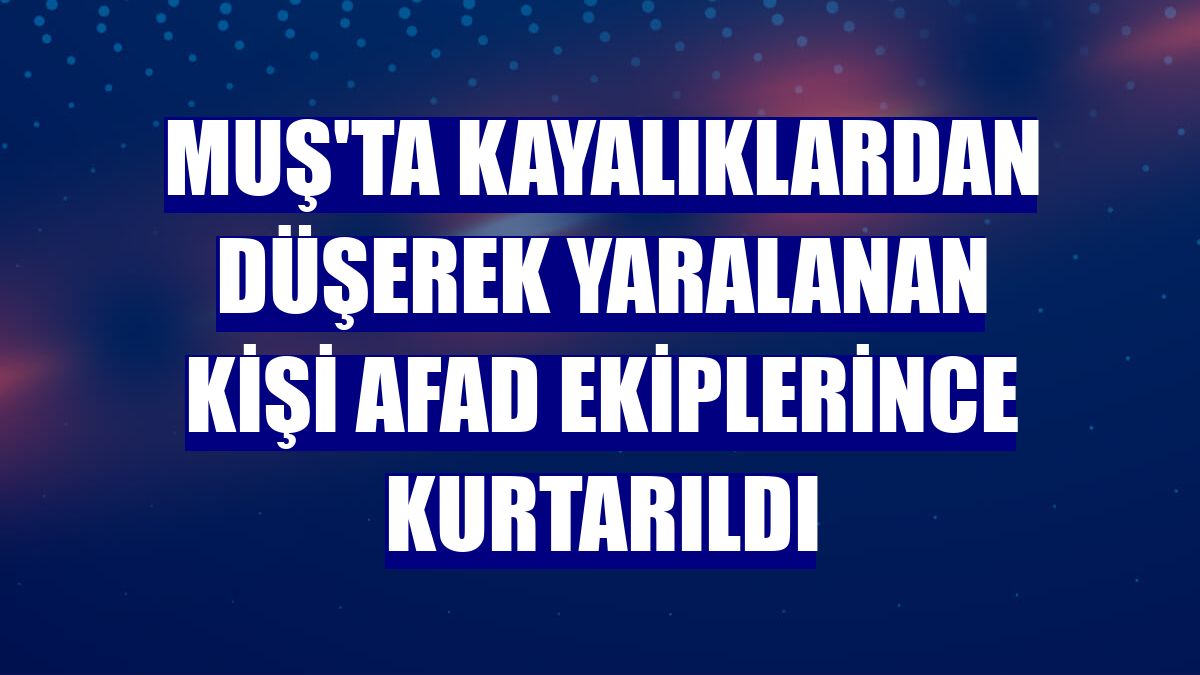 Muş'ta kayalıklardan düşerek yaralanan kişi AFAD ekiplerince kurtarıldı