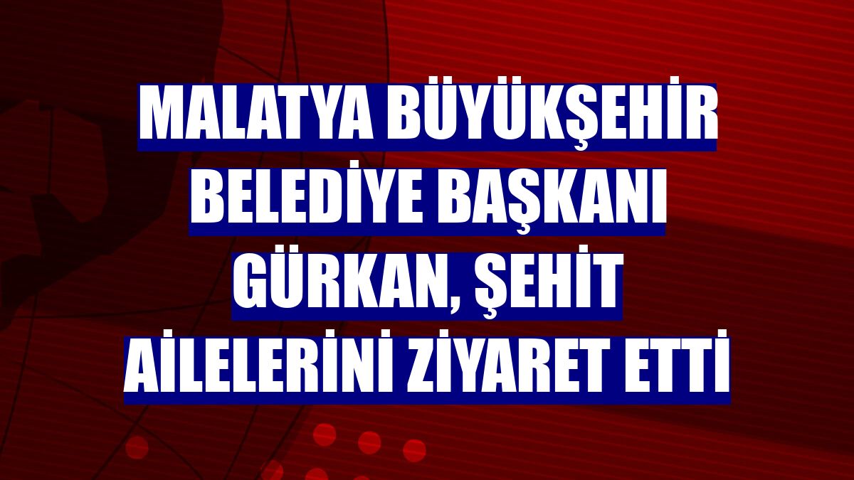 Malatya Büyükşehir Belediye Başkanı Gürkan, şehit ailelerini ziyaret etti