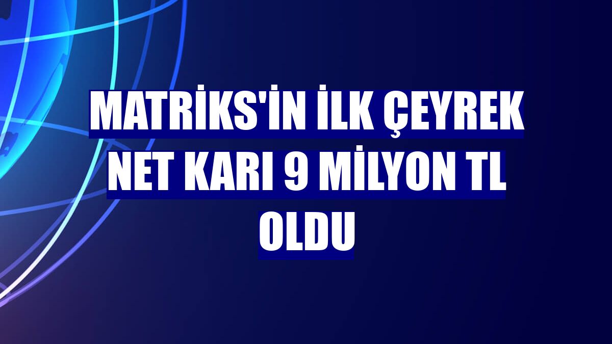 Matriks'in ilk çeyrek net karı 9 milyon TL oldu
