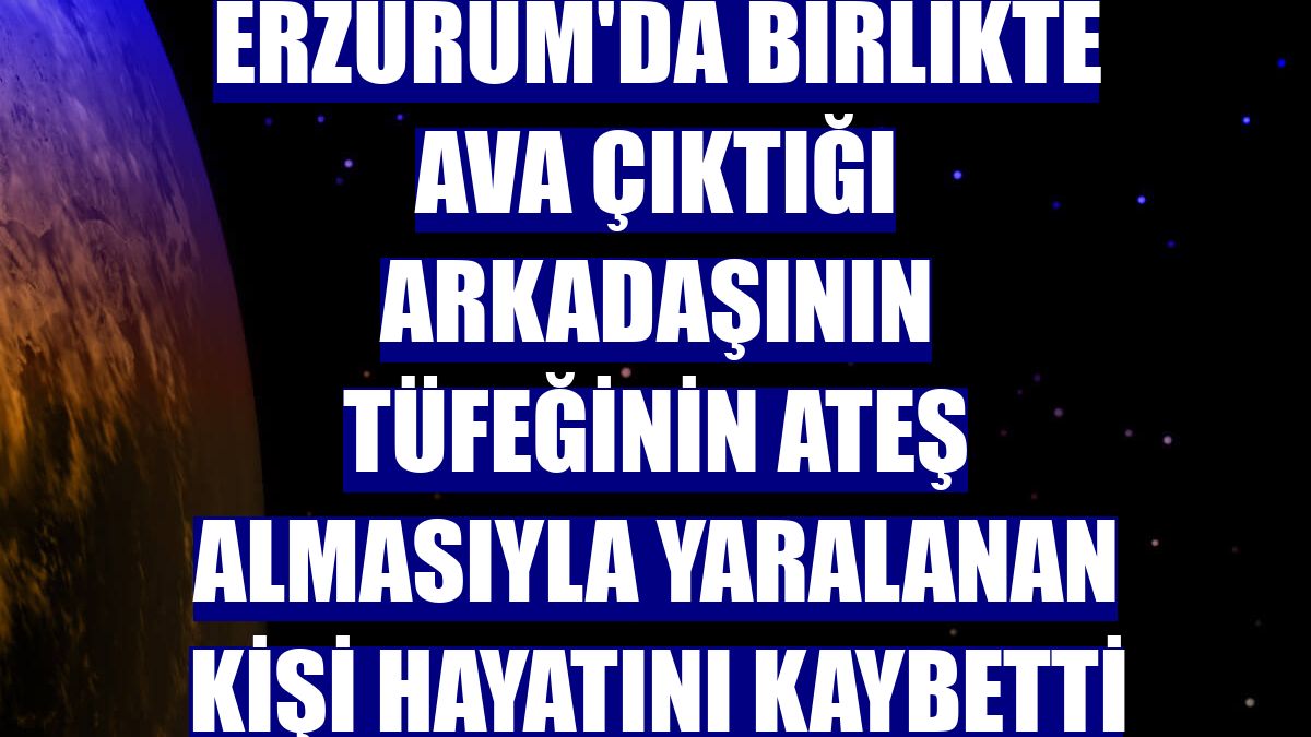 Erzurum'da birlikte ava çıktığı arkadaşının tüfeğinin ateş almasıyla yaralanan kişi hayatını kaybetti