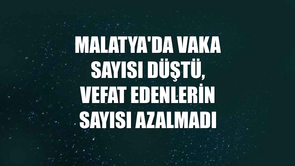 Malatya'da vaka sayısı düştü, vefat edenlerin sayısı azalmadı