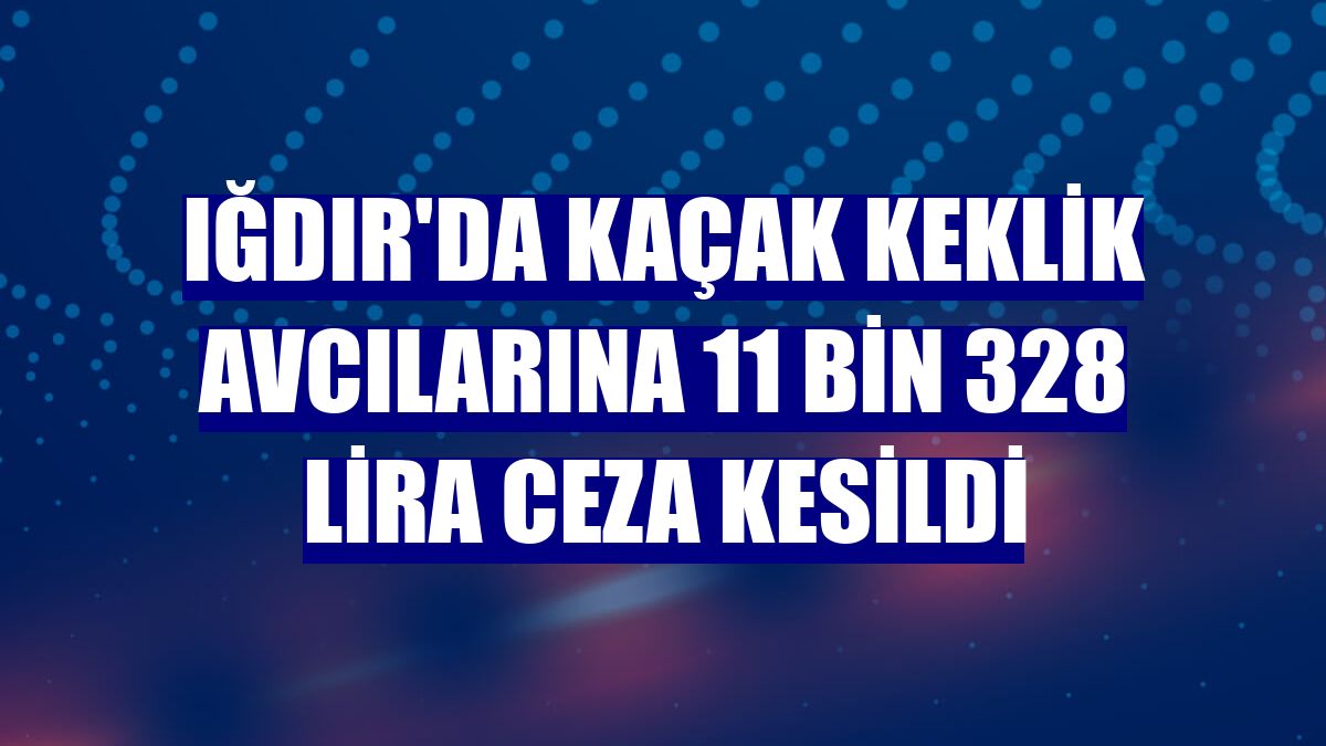 Iğdır'da kaçak keklik avcılarına 11 bin 328 lira ceza kesildi