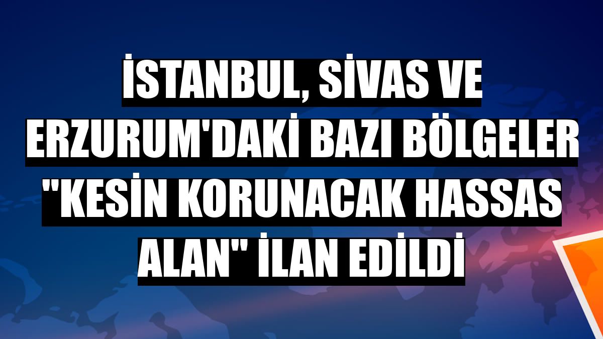 İstanbul, Sivas ve Erzurum'daki bazı bölgeler 'kesin korunacak hassas alan' ilan edildi