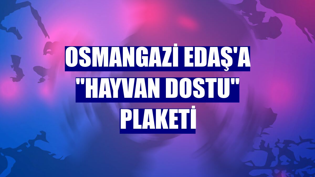 Osmangazi EDAŞ'a "Hayvan Dostu" plaketi