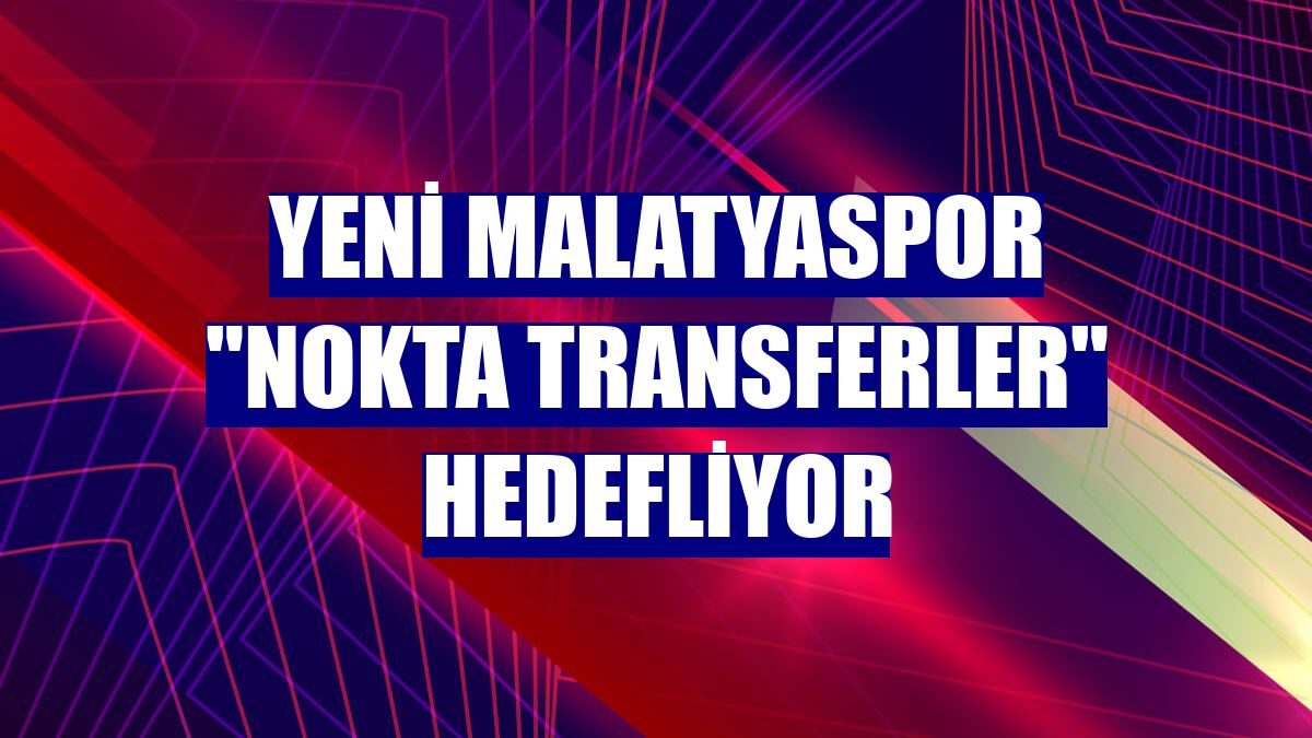 Yeni Malatyaspor "nokta transferler" hedefliyor