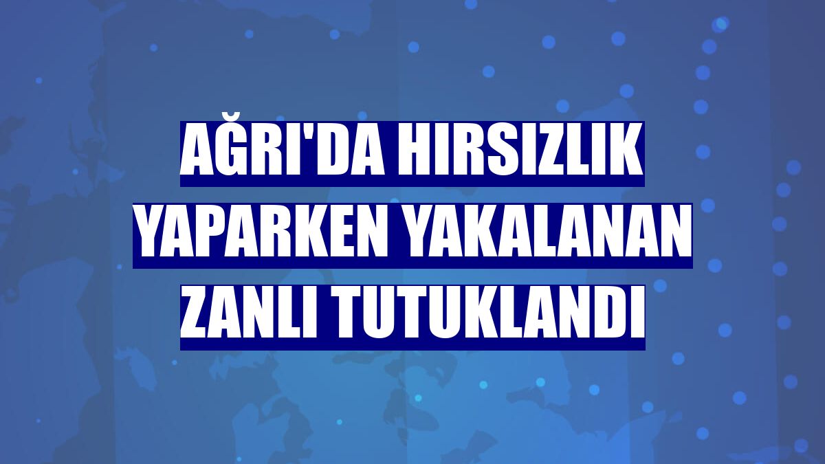 Ağrı'da hırsızlık yaparken yakalanan zanlı tutuklandı