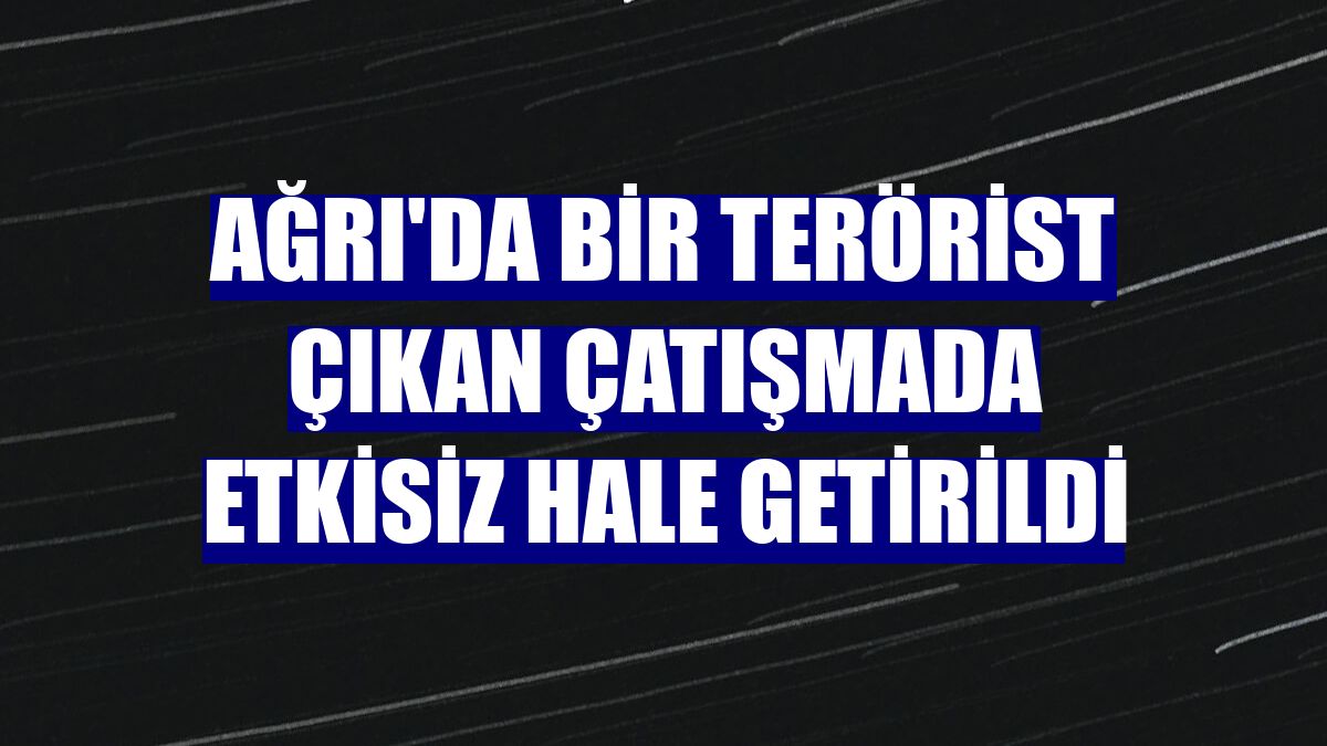 Ağrı'da bir terörist çıkan çatışmada etkisiz hale getirildi