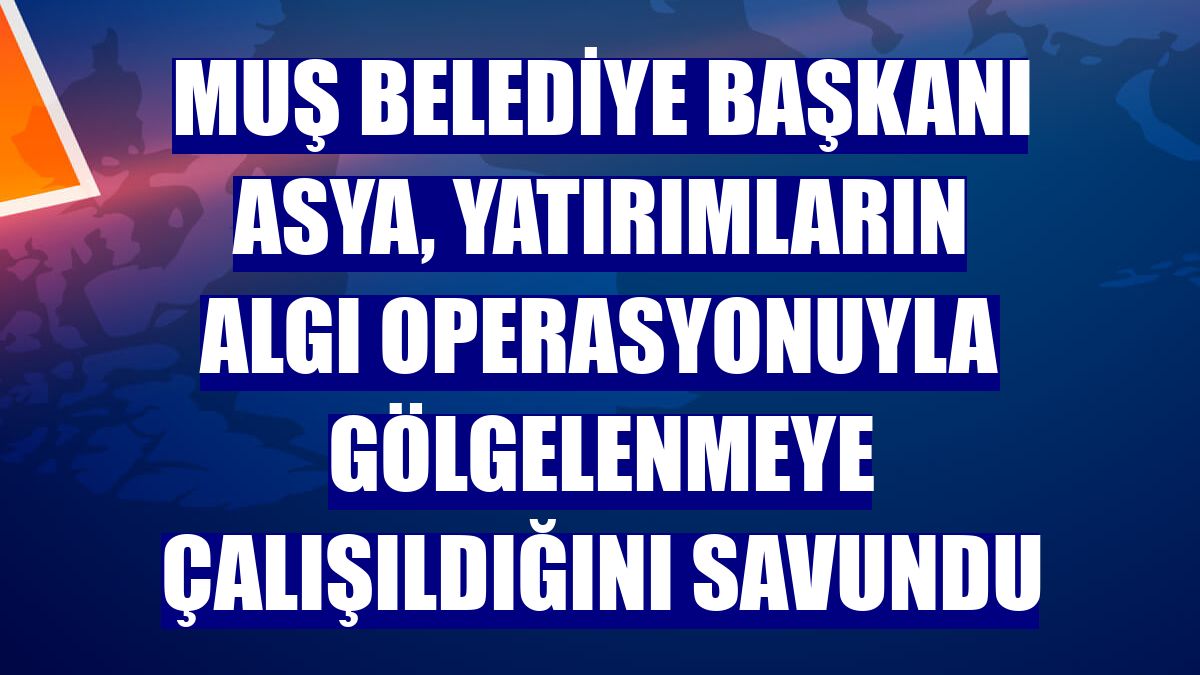 Muş Belediye Başkanı Asya, yatırımların algı operasyonuyla gölgelenmeye çalışıldığını savundu