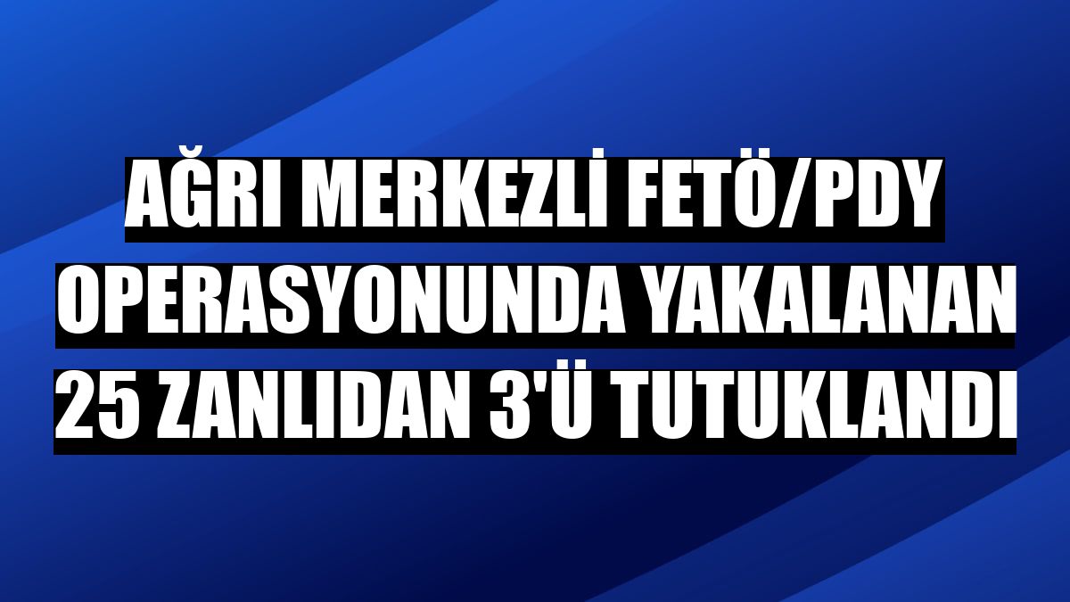 Ağrı merkezli FETÖ/PDY operasyonunda yakalanan 25 zanlıdan 3'ü tutuklandı