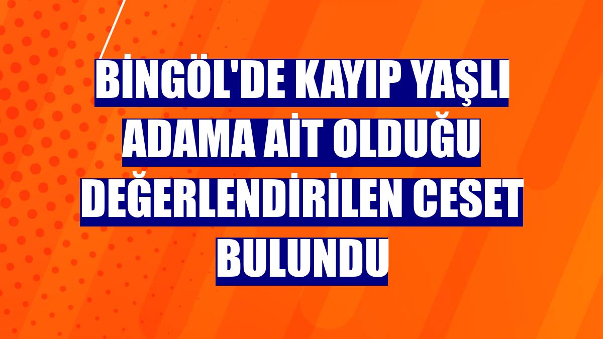 Bingöl'de kayıp yaşlı adama ait olduğu değerlendirilen ceset bulundu