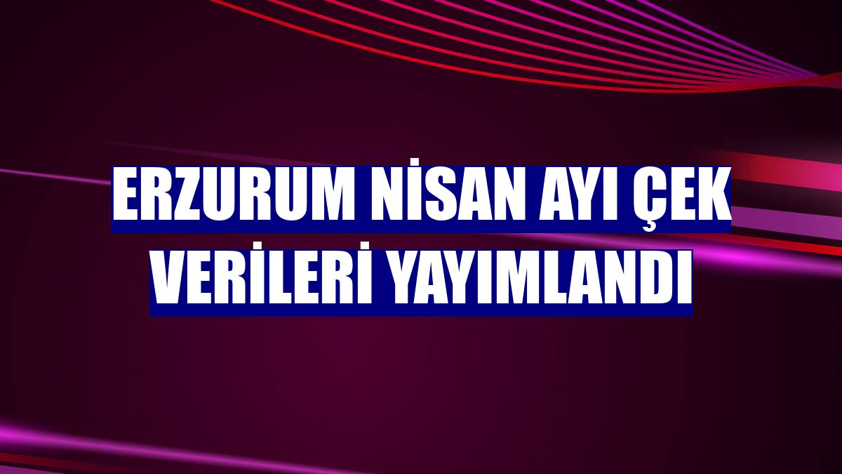 Erzurum Nisan ayı çek verileri yayımlandı