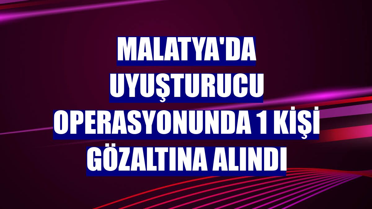 Malatya'da uyuşturucu operasyonunda 1 kişi gözaltına alındı