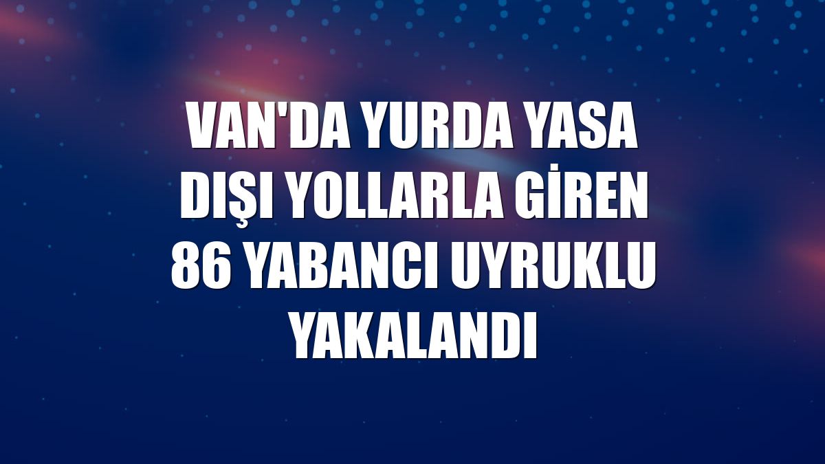 Van'da yurda yasa dışı yollarla giren 86 yabancı uyruklu yakalandı