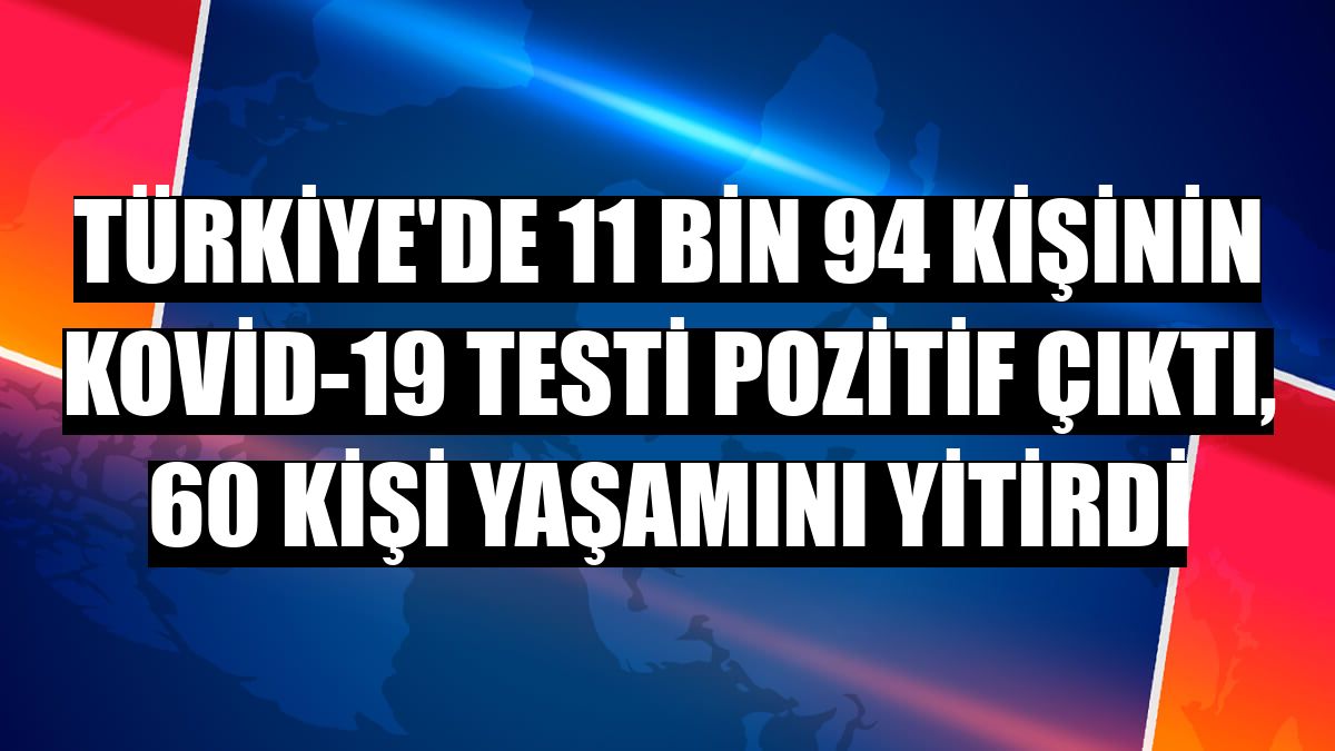 Türkiye'de 11 bin 94 kişinin Kovid-19 testi pozitif çıktı, 60 kişi yaşamını yitirdi