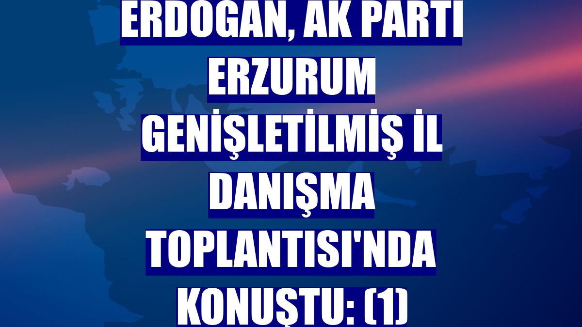 Erdoğan, AK Parti Erzurum Genişletilmiş İl Danışma Toplantısı'nda konuştu: (1)