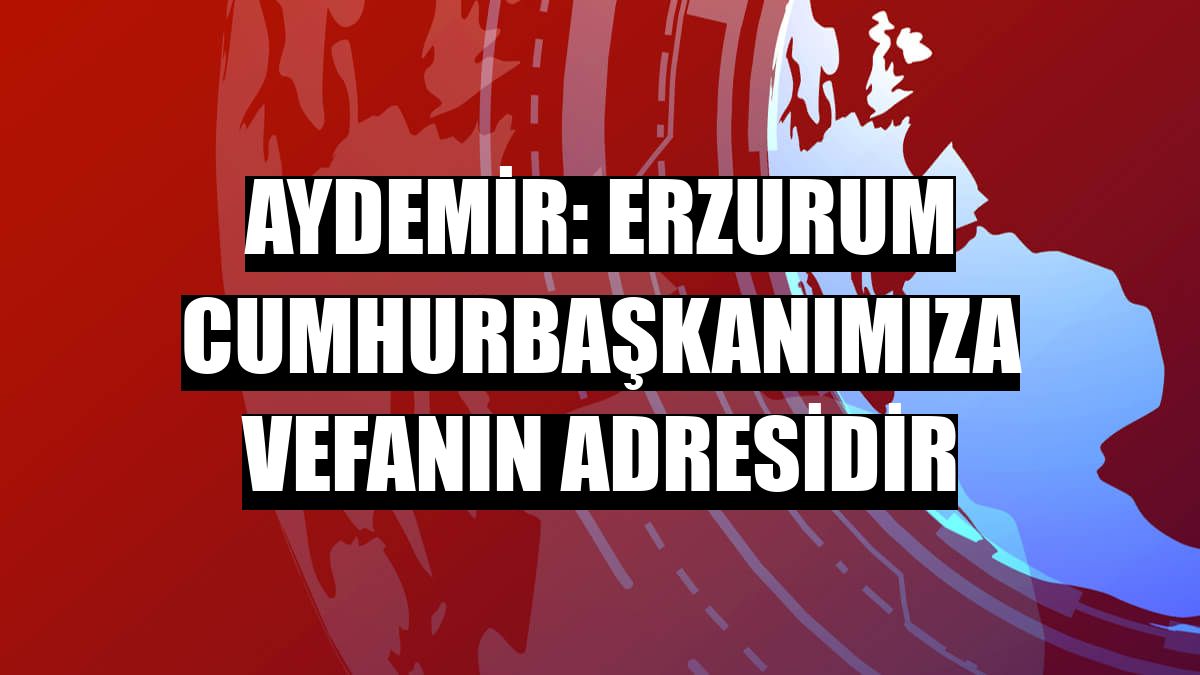 Aydemir: Erzurum Cumhurbaşkanımıza vefanın adresidir