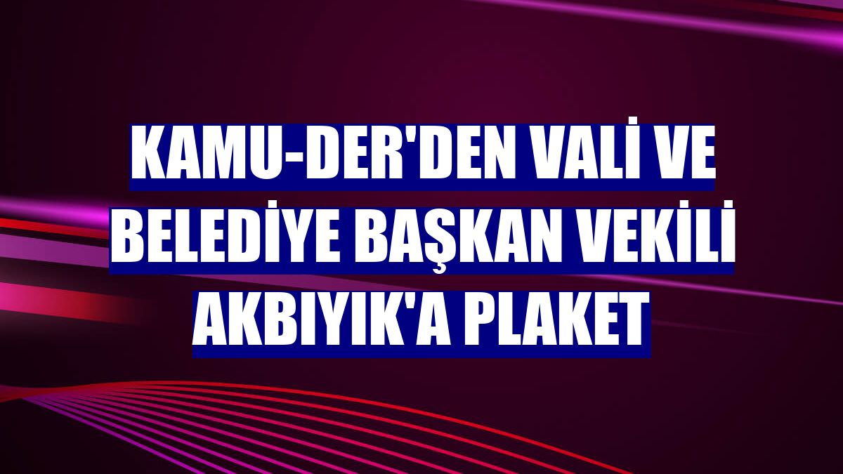 Kamu-Der'den Vali ve Belediye Başkan Vekili Akbıyık'a plaket
