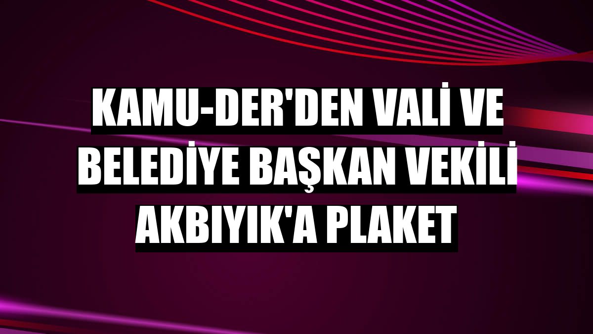 Kamu-Der'den Vali ve Belediye Başkan Vekili Akbıyık'a plaket