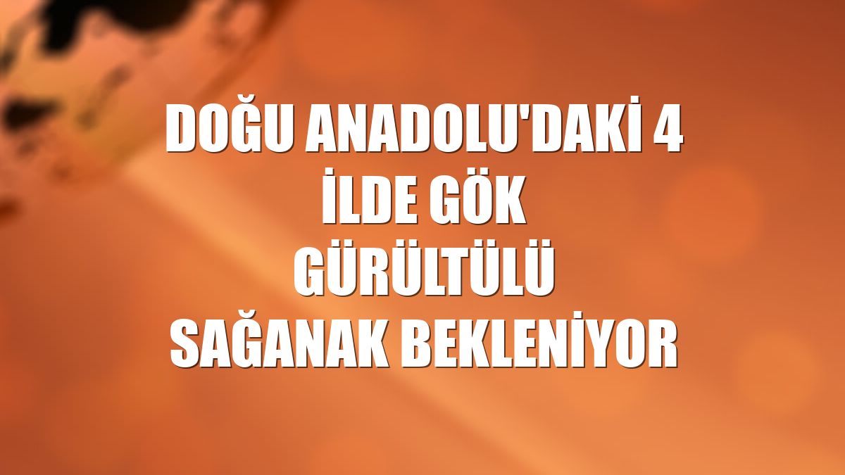 Doğu Anadolu'daki 4 ilde gök gürültülü sağanak bekleniyor