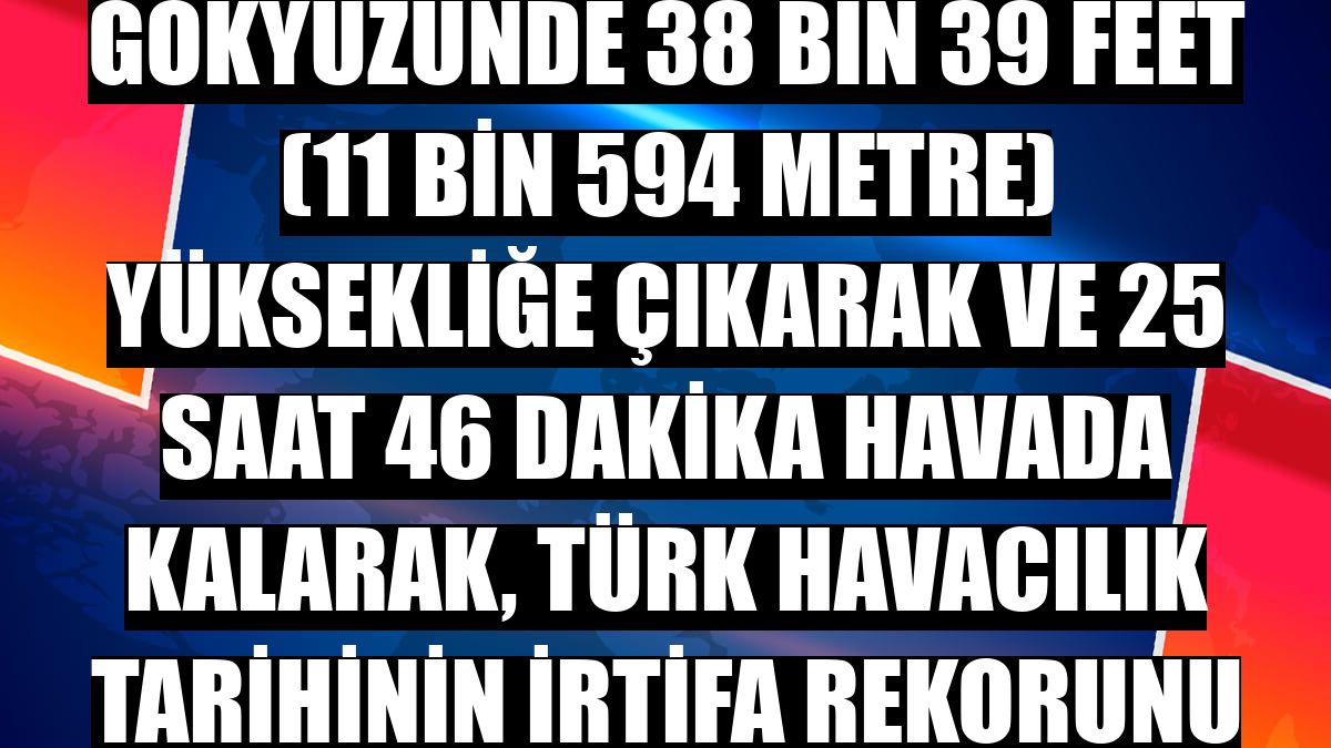 Bayraktar AKINCI TİHA, gökyüzünde 38 bin 39 feet (11 bin 594 metre) yüksekliğe çıkarak ve 25 saat 46 dakika havada kalarak, Türk havacılık tarihinin irtifa rekorunu kırdı.