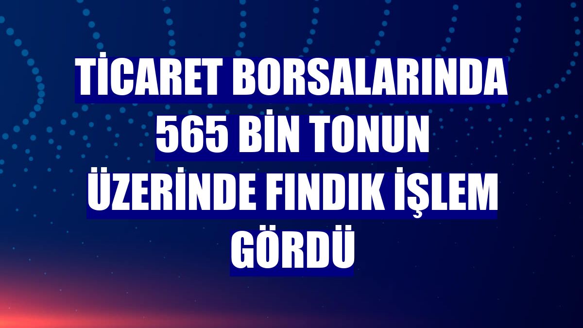 Ticaret borsalarında 565 bin tonun üzerinde fındık işlem gördü