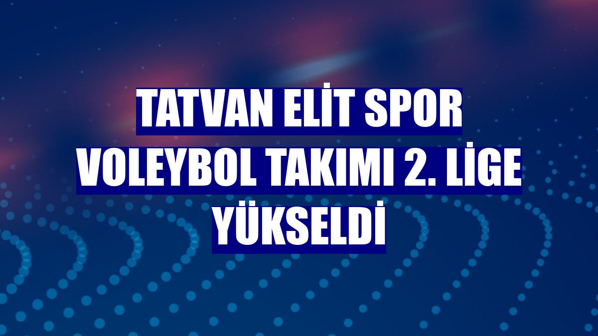 Tatvan Elit Spor Voleybol Takımı 2. Lige yükseldi