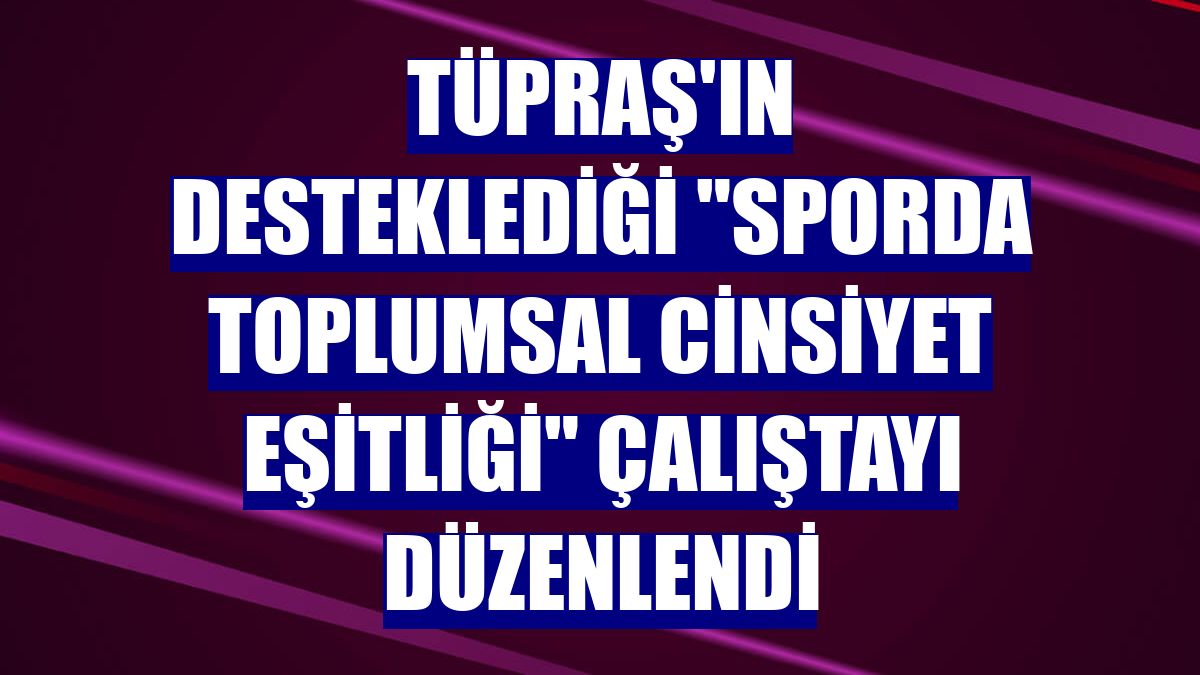 Tüpraş'ın desteklediği "Sporda Toplumsal Cinsiyet Eşitliği" çalıştayı düzenlendi