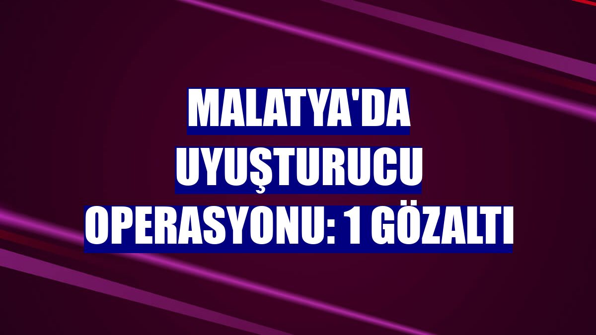 Malatya'da uyuşturucu operasyonu: 1 gözaltı