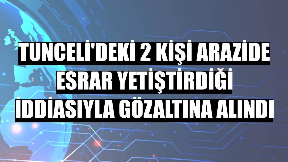Tunceli'deki 2 kişi arazide esrar yetiştirdiği iddiasıyla gözaltına alındı