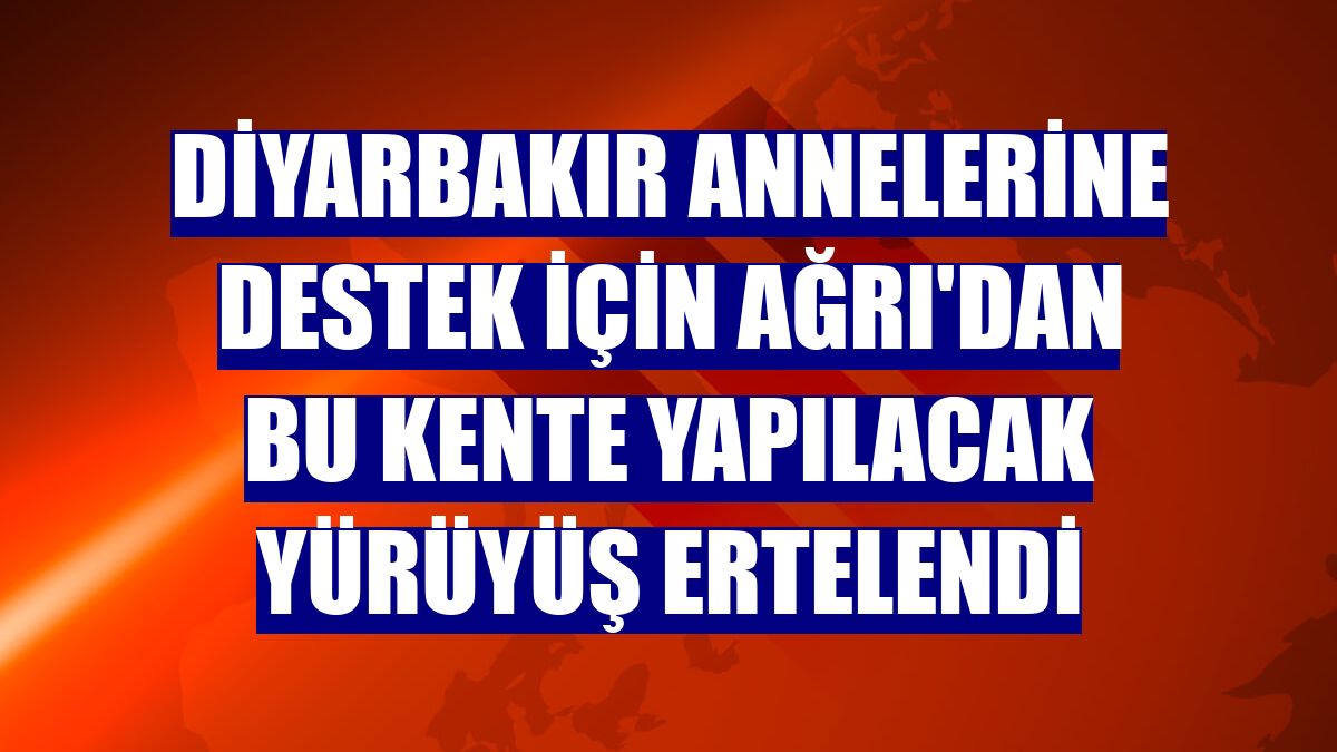Diyarbakır annelerine destek için Ağrı'dan bu kente yapılacak yürüyüş ertelendi