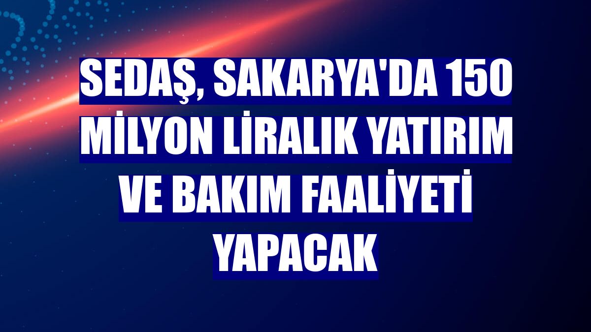 SEDAŞ, Sakarya'da 150 milyon liralık yatırım ve bakım faaliyeti yapacak
