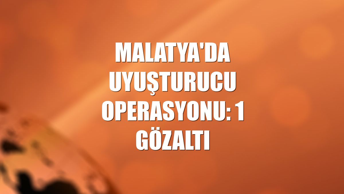 Malatya'da uyuşturucu operasyonu: 1 gözaltı