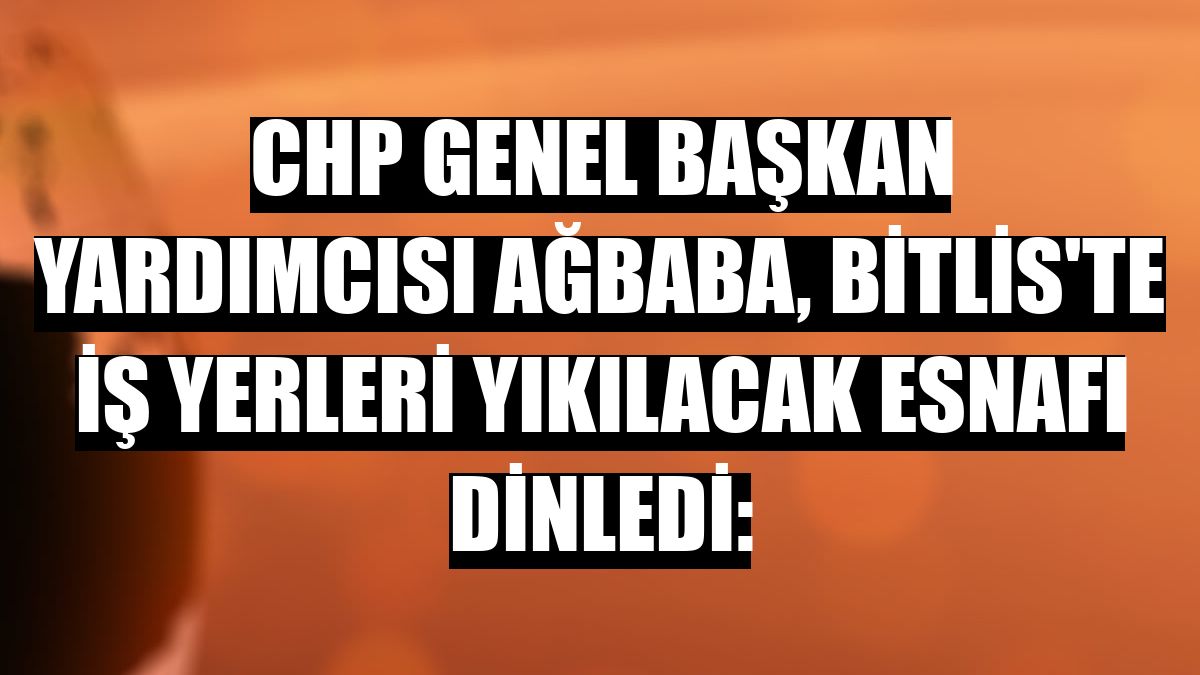 CHP Genel Başkan Yardımcısı Ağbaba, Bitlis'te iş yerleri yıkılacak esnafı dinledi: