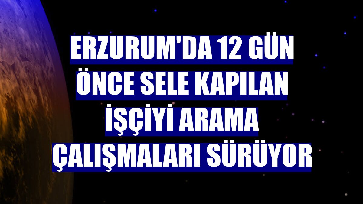 Erzurum'da 12 gün önce sele kapılan işçiyi arama çalışmaları sürüyor