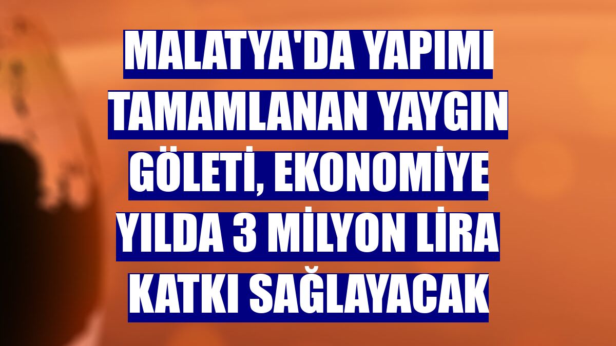 Malatya'da yapımı tamamlanan Yaygın Göleti, ekonomiye yılda 3 milyon lira katkı sağlayacak