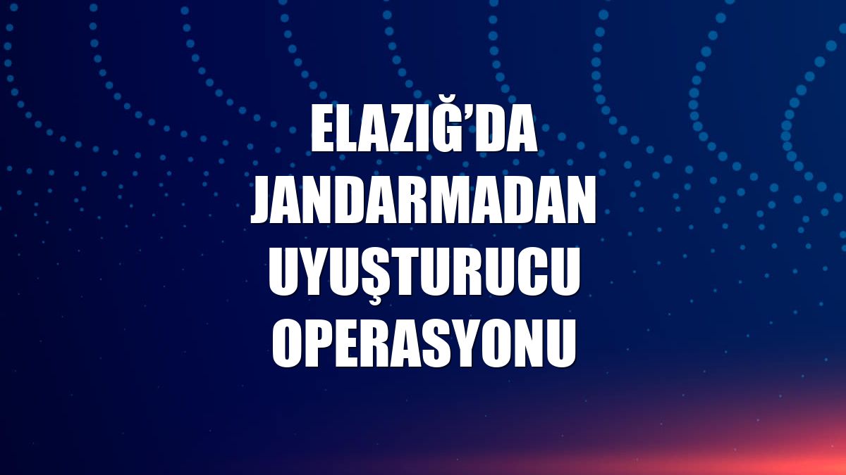 Elazığ’da jandarmadan uyuşturucu operasyonu