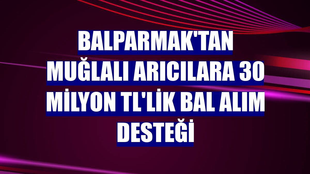 Balparmak'tan Muğlalı arıcılara 30 milyon TL'lik bal alım desteği