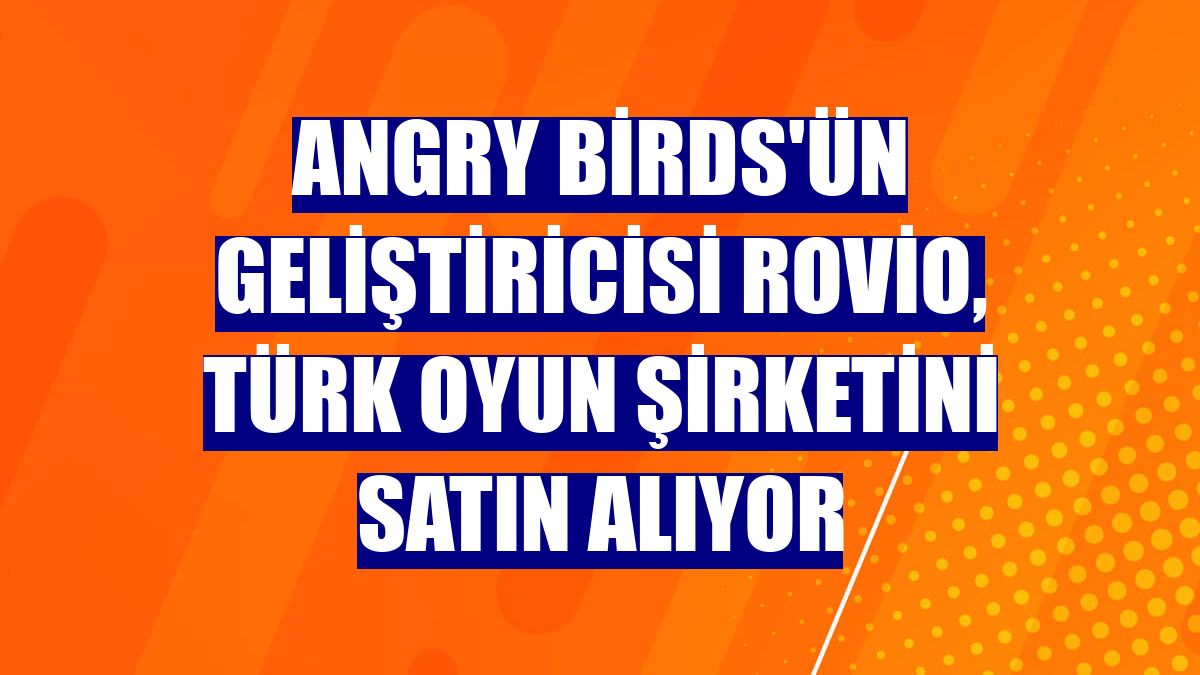 Angry Birds'ün geliştiricisi Rovio, Türk oyun şirketini satın alıyor