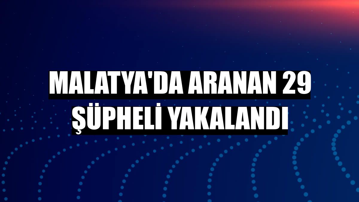 Malatya'da aranan 29 şüpheli yakalandı