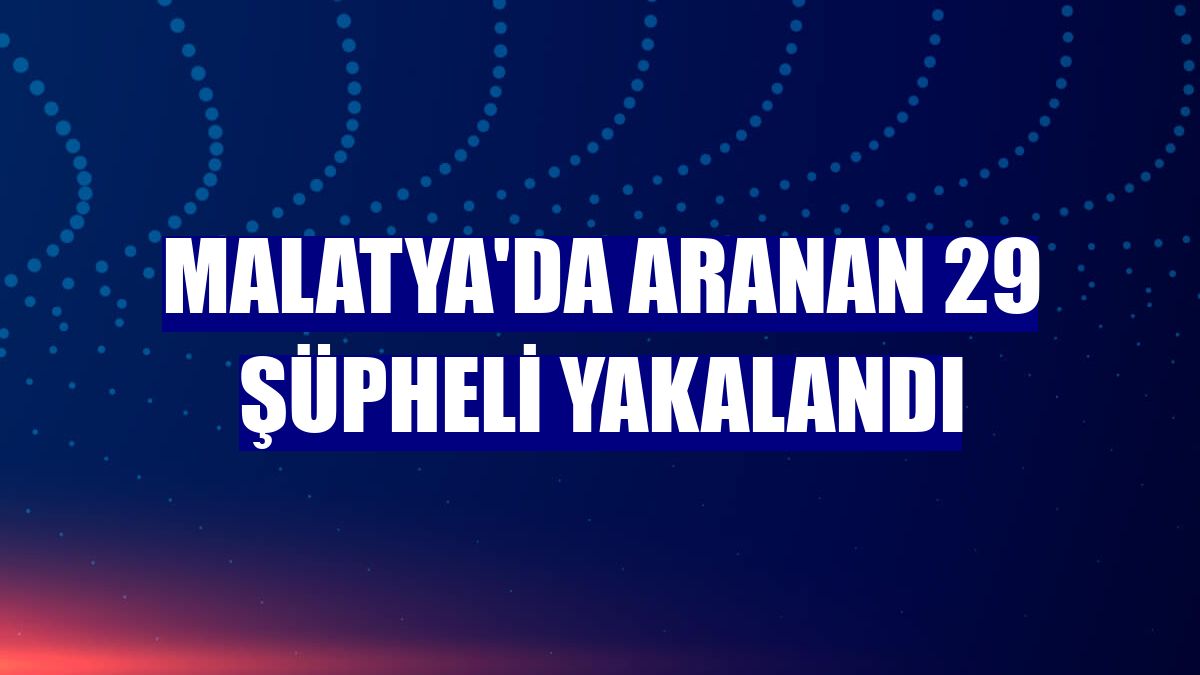 Malatya'da aranan 29 şüpheli yakalandı
