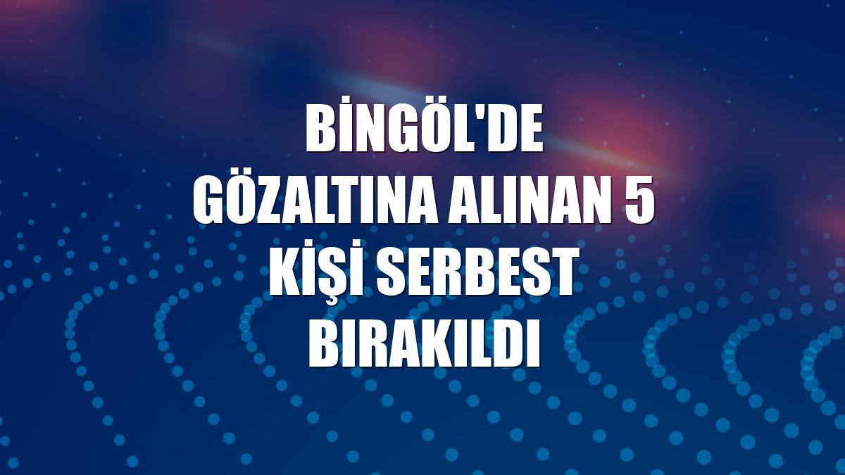 Bingöl'de gözaltına alınan 5 kişi serbest bırakıldı