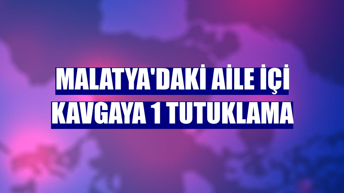 Malatya'daki aile içi kavgaya 1 tutuklama