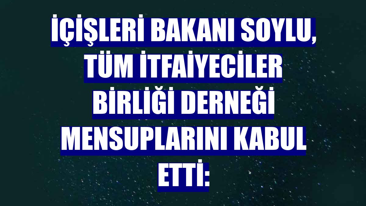 İçişleri Bakanı Soylu, Tüm İtfaiyeciler Birliği Derneği mensuplarını kabul etti: