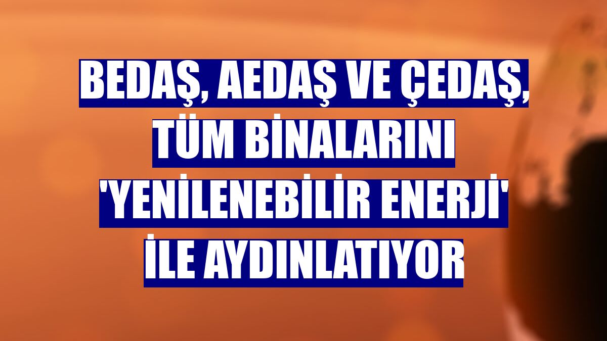 BEDAŞ, AEDAŞ ve ÇEDAŞ, tüm binalarını 'yenilenebilir enerji' ile aydınlatıyor